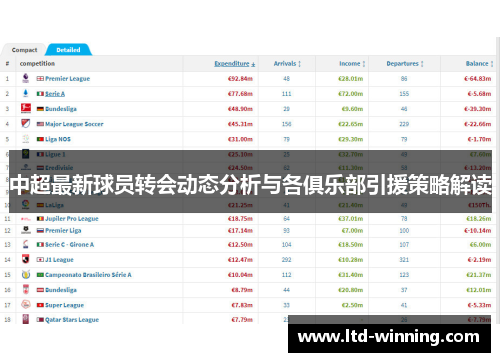 中超最新球员转会动态分析与各俱乐部引援策略解读