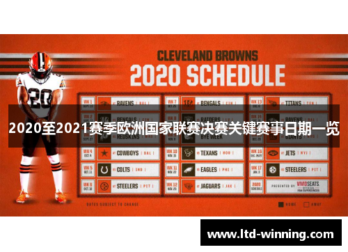 2020至2021赛季欧洲国家联赛决赛关键赛事日期一览