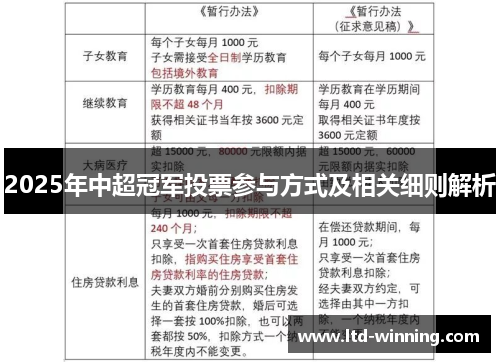2025年中超冠军投票参与方式及相关细则解析